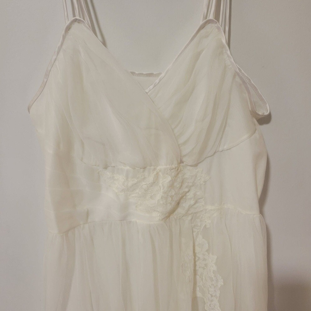 Vintage Bridal Gotham Lingerie Long Nylon Spaghetti Sheer Chiffon Overlay Sz 36 - Picture 6 of 8